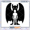 Hero silhouette with dragon wings, ideal for creative projects