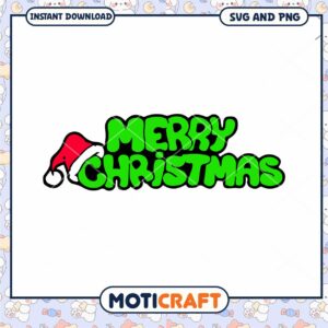 Green Merry Christmas SVG PNG