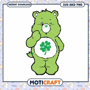 Green Bear with Shamrock Design