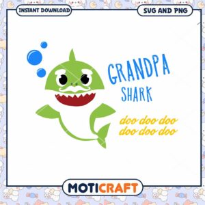 Grandpa Shark PNG Download, Fun Cute Design for Kids Crafts