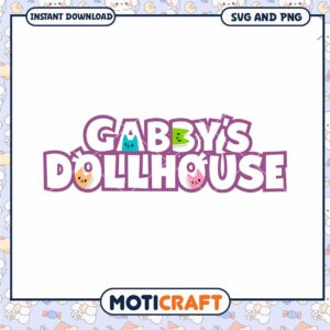 Gabby's Dollhouse Instant Download SVG and PNG File, Fun Crafting Design