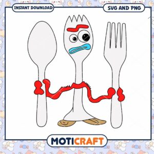 Funny Fork and Spoon Character Funny Fork and Spoon Character