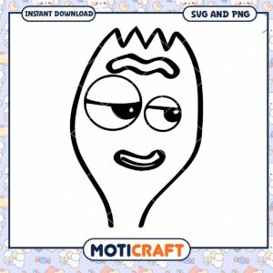 Funny cartoon fork character design