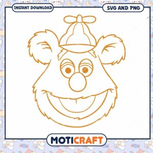Funny cartoon bear outline design