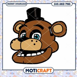 Freddy Fazbear SVG Cartoon Face