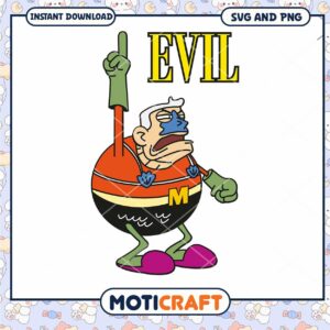 Evil Cartoon Character Downloadable SVG and PNG File