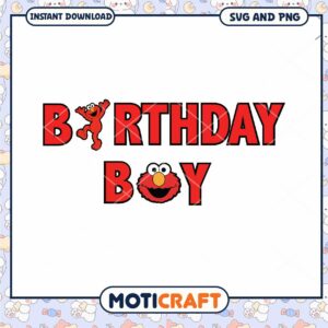 Elmo Birthday Boy SVG PNG Instant Download