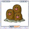 Diglett Pokemon SVG PNG Cut File