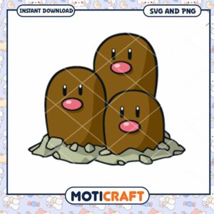 Diglett Pokemon SVG PNG Cut File