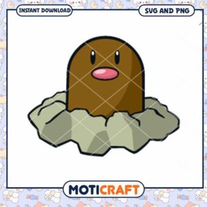 Diglett SVG PNG Instant Download