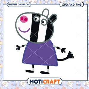 Cute Zebra Character Digital Download