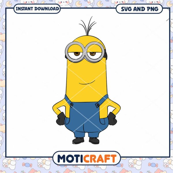 Cute Yellow Minion Character Design, Available in SVG and PNG