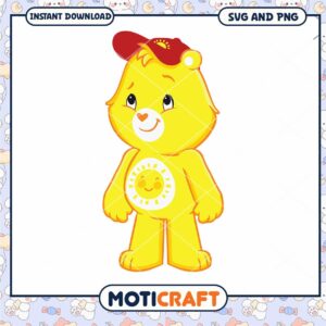 Cute Yellow Bear Graphic for Instant Download
