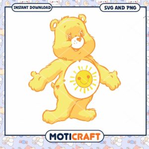 Cute yellow bear illustration for crafts