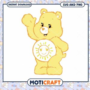 Cute Yellow Bear Character PNG Download