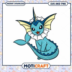 Cute Vaporeon SVG PNG Instant Download