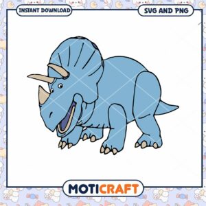 Cute Triceratops SVG and PNG
