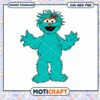 Cute teal monster character design, available for instant download