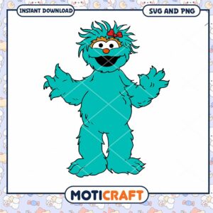 Cute teal monster character design