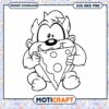 Cute Taz Eating Pizza SVG PNG