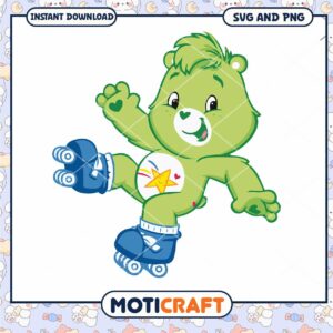 Cute Roller Skating Bear Illustration