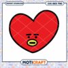 Cute red heart character design, available as SVG and PNG download
