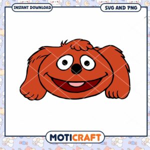 Cute Red Cartoon Dog Face