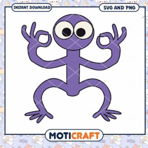 Cute purple cartoon character design, instant download SVG PNG file