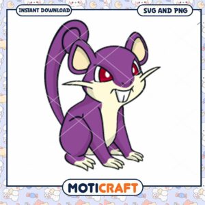 Cute Purple Cartoon Rat SVG and PNG Files for Download, Perfect for Crafts