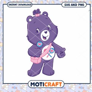Cute Purple Bear SVG, PNG Download