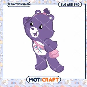 Cute purple bear character design, perfect for kids crafting projects