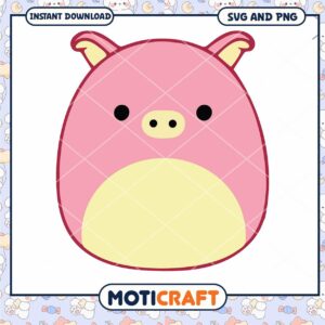 Cute Pink Pig SVG and PNG Design, Perfect for Crafts and Projects