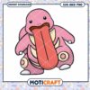 Cute pink character with big tongue, available as SVG and PNG