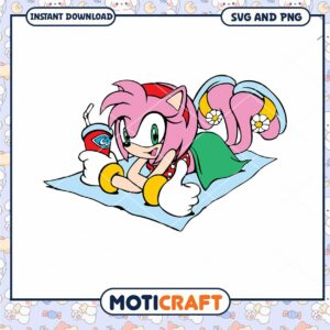 Cute pink character lounging, perfect for crafting and designs