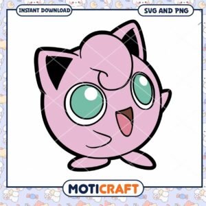 Cute Pink Character for Crafting Projects, Downloadable SVG and PNG