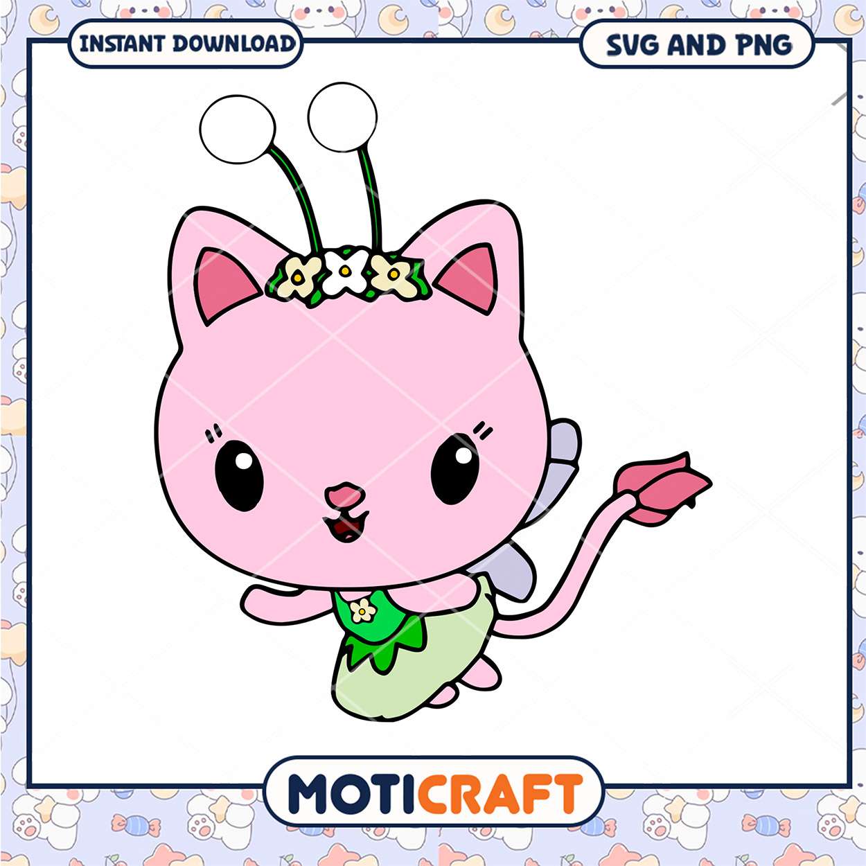 Cute Pink Cat Character Design, Download SVG and PNG Files Cute Pink Cat Character Design, Download SVG and PNG Files