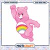 Cute pink bear with rainbow design, perfect for crafts and prints 1 Cute pink bear with rainbow design, perfect for crafts and prints