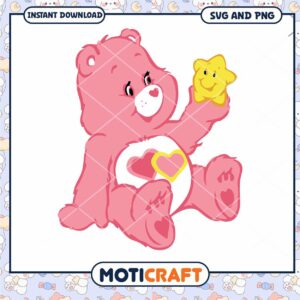 Cute pink bear illustration, perfect for crafts and designs