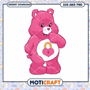 Cute pink bear illustration for crafting, available as SVG and PNG