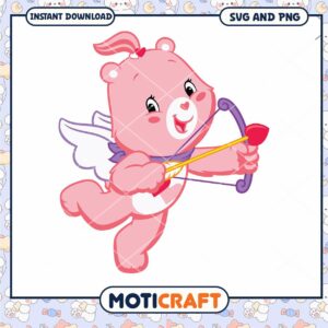 Cute Pink Bear Character, Downloadable SVG and PNG File