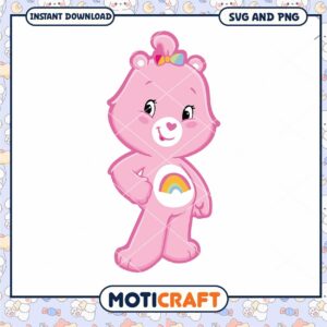 Cute pink bear character design, perfect for kids crafts and projects