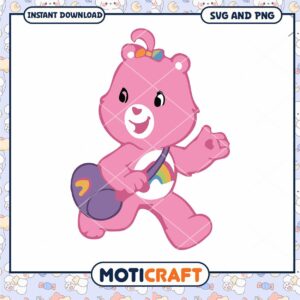 Cute pink bear character design, perfect for digital projects