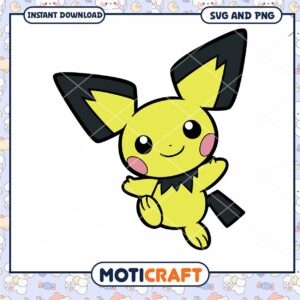 Cute Pichu SVG PNG Instant Download