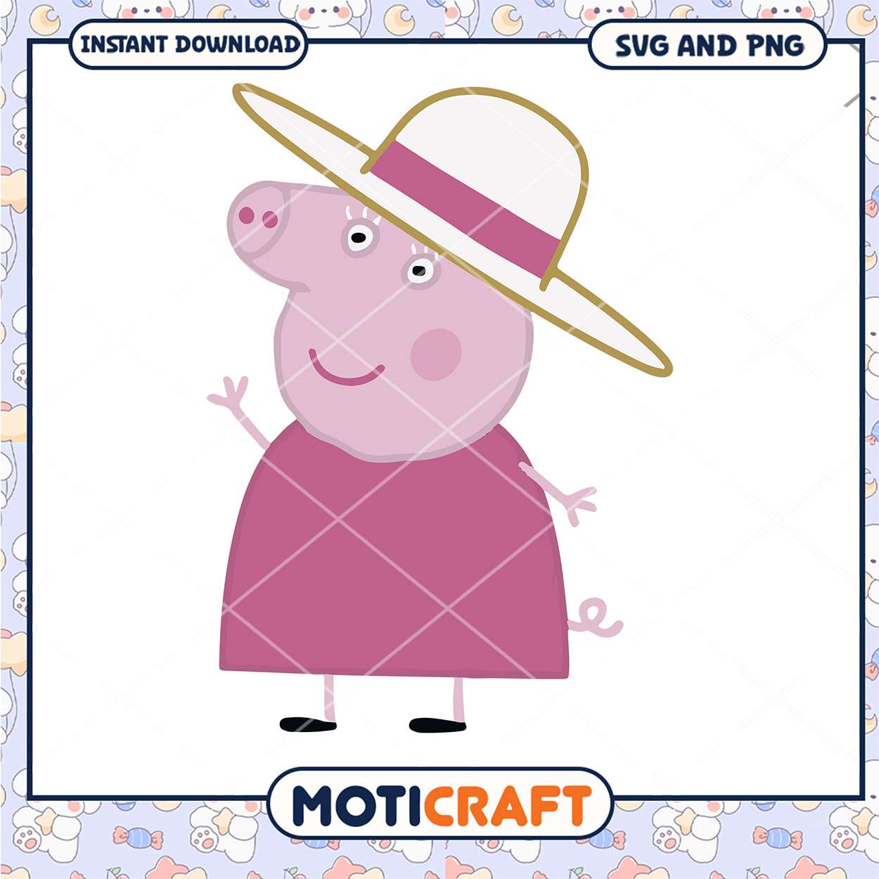 Cute Pig Character Design, Available in SVG and PNG Formats Cute Pig Character Design, Available in SVG and PNG Formats