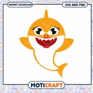 Cute Orange Shark Character PNG, perfect for children's crafts