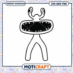 Cute monster design for crafts, available in SVG and PNG formats