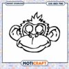 Cute Monkey Face SVG PNG Instant Download