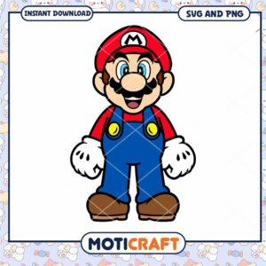 Cute Mario Character Illustration, perfect for crafting projects