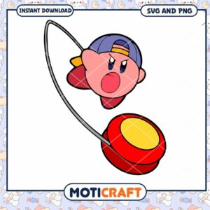 Cute Kirby Yo Yo SVG and PNG download, perfect for crafts and designs