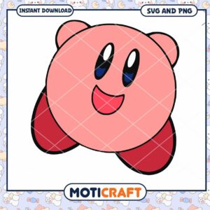 Cute Kirby Character Digital Download, Available as PNG and SVG